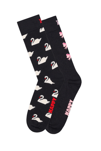 Derimod Happy Socks Γυναικείες βαμβακερές κάλτσες με μαύρο σχέδιο P003365