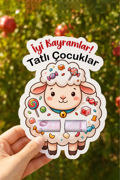 alışveriş kurdu Kurban Bayramı Tebrik Kartı 9 Adet Bayram Harçlık Hediye Kartı