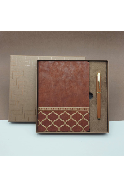 Marsilyan Boxed Striped Luxury Notebook Pen Gift Set Ilkelgrp-Mrs342