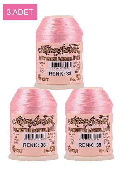 modi 3 Pieces of Gold Spike Needle and Lace Thread 20 Gr - No: 038