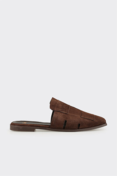 Elle Shoes Kahve Deri Kadın Terlik
