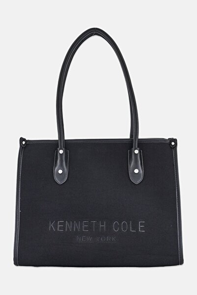 Kenneth Cole Women Embroidered Logo Tote Bag, Black