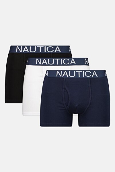Nautica Men 3 Pieces Brand Logo Boxer Brief, Multicolor