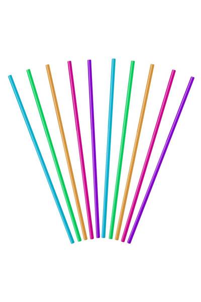 Zumzeria Reusable Colored Plastic Straws Ø5x210mm - 120pcs