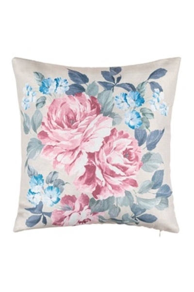 Zumzeria Pernă florală bej de vară 45x45cm