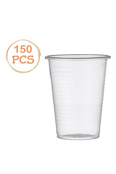 Zumzeria Set of 150 Transparent Plastic Cups 200ml
