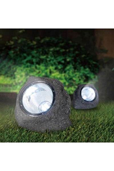 OEM Lampă solară cu 4 becuri LED, model piatră, pentru gazon, 14.5x12.5x11cm