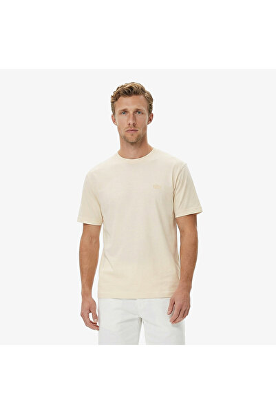 Lacoste Erkek Regular Fit Bisiklet Yaka Bej T-Shirt