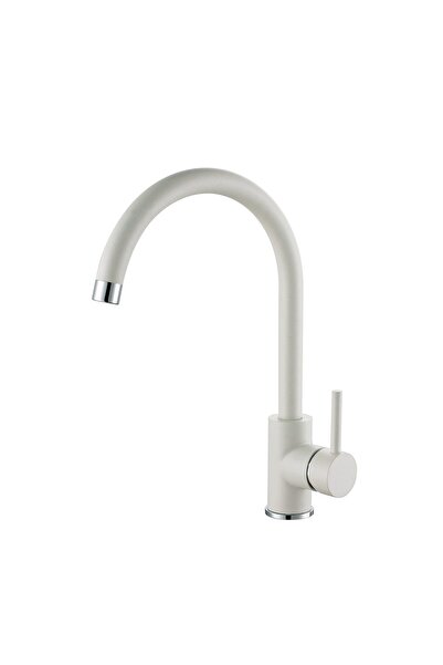 Alveus Composite kitchen faucet Roxa G 11, high swivel spout, White