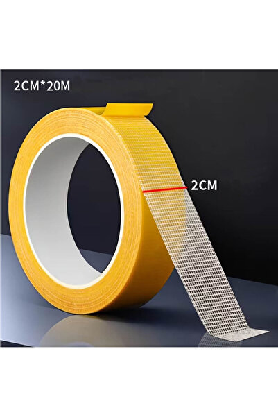 ROBİZ Örgülü Çift Taraflı Bant 20mm 20 Metre Fiber Takviyeli Dokuma Örgü Bez ...