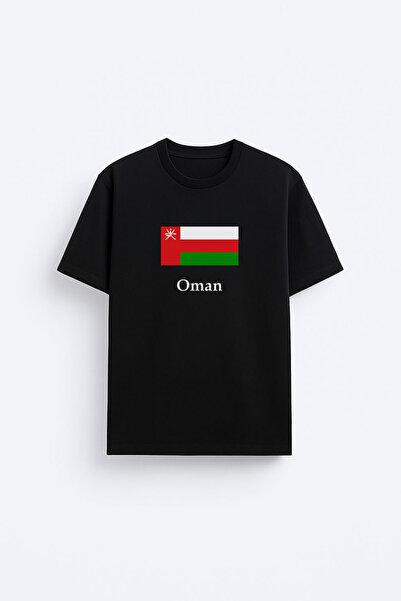 AYDESİGN Tricou negru din țesătură 100% bumbac cu imprimeu steagul Uman
