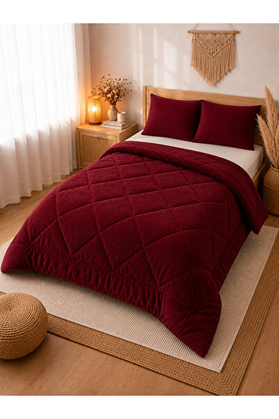 Violacasa Exclusive Welsoft Double Duvet Set with Pillowcases Claret Red