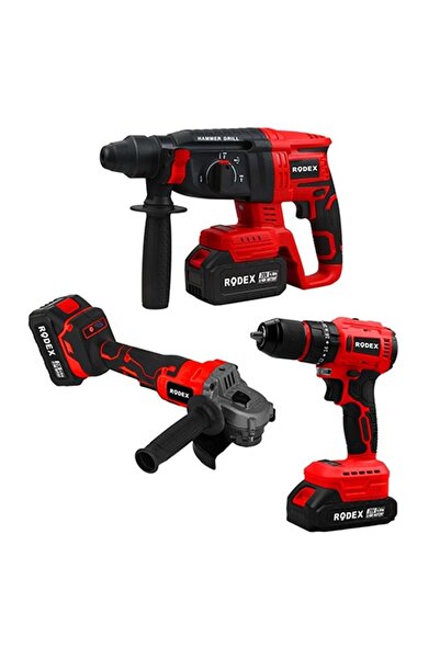 Rodex RDX3003 A.K 3'LÜ MAKİNE SETİ 20V 2x4.0Ah LI-ION D.MATKAP 45NM KIRICI DE...