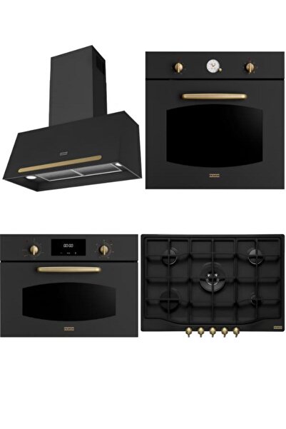 Franke Classic Line Nero Rustik Ankastre Set (FCH 755 4G TC N ON C Ocak + FCO...