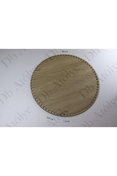 Db Atölye Ø30 cm Rattan Base Plate - Bamboo Rattan Basket Base - Wooden Baske...