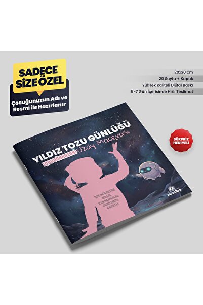 MasalLab Kişiye Özel Fotoğraflı Masal Kitabı - Uzay Macerası Temalı (SATICIYA...
