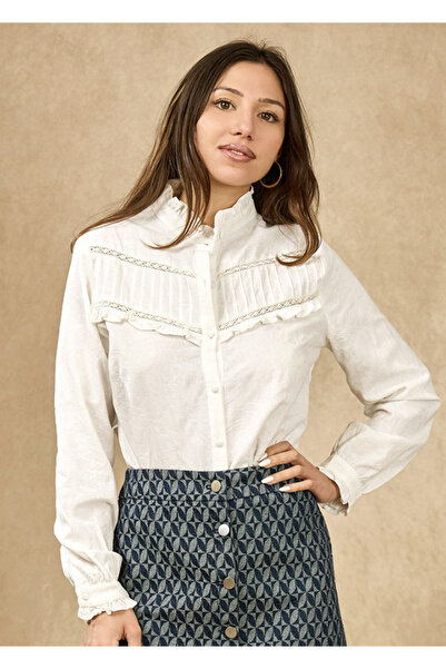 SOFILINE White cotton shirt with embroidery 4880T M9