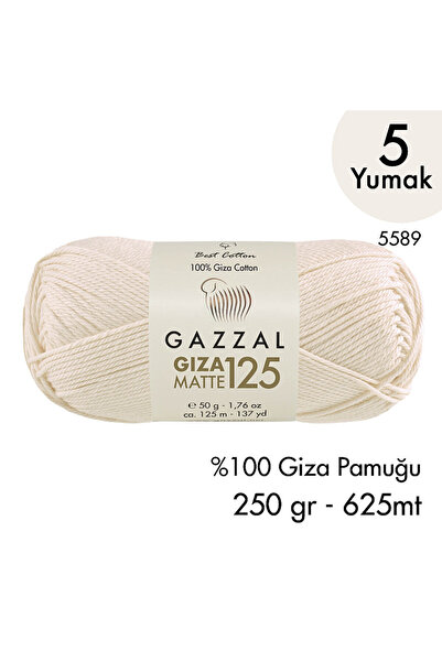 Gazzal Giza Matte 125 5589 - %100 Pamuk Yazlık Amigurumi ve Örgü İpi- 5 Yumak