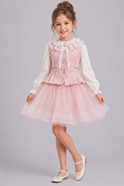 Riccotarz Girl's Spanish Shirt with Ruffle Collar and Lace Embroidery, Chanel...