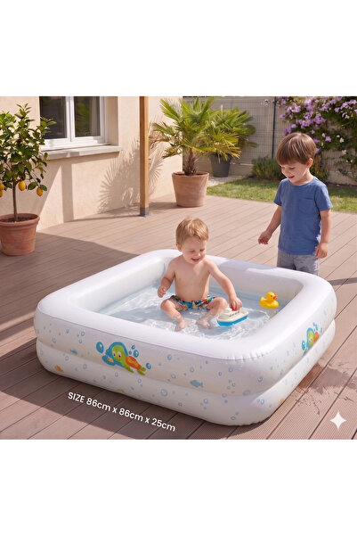 Genaric Scrub-A-Dub Inflatable Baby Tub 86x86x25 cm Portable Kids Bathtub 0-3...