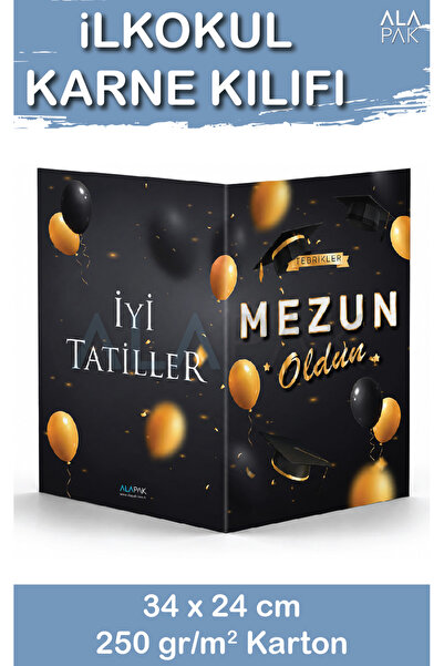 Alapak Karne Kılıfı - Balonlu Mezuniyet Temalı Karne Dosyası (1 Adet)