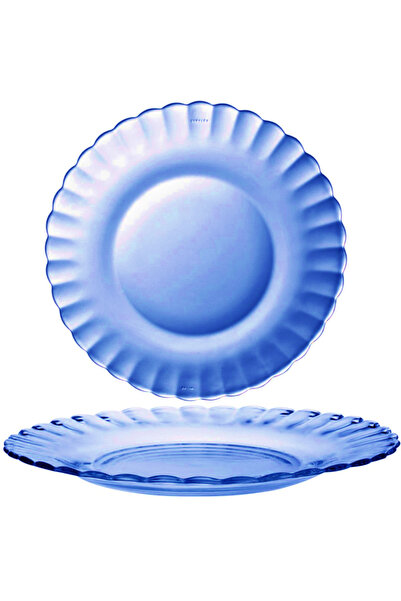 Duralex Picardie Blue Dessert Plates Set, 20.5 cm, Tempered Glass, 6 pcs