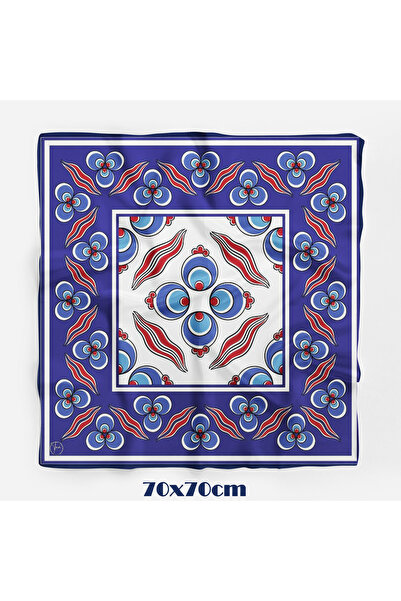 tuaipek باندانا/وشاح بنمط دوامة زرقاء مقاس 70*70 سم