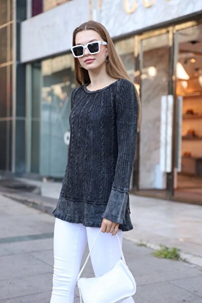 SHOPPEBUTİK Authentic Knitwear 100% Cotton, Vintage Washed, Long Sleeves, Sid...