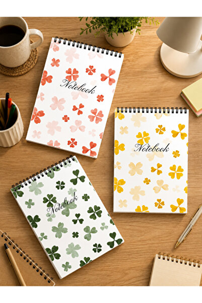 Kapudan 3-Piece Unlined Plain Notebook Set / A5 Size Double Cardboard Cover 6...