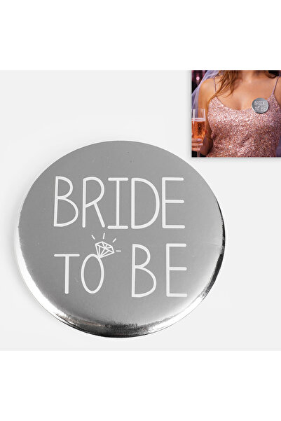 Zumzeria Insignă argintie 'Bride to Be' Ø6cm