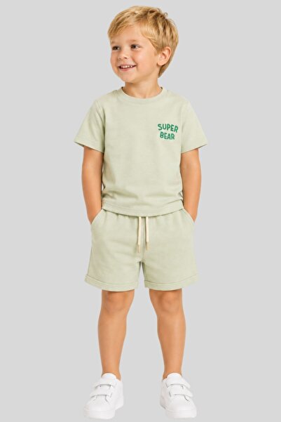 Haribo Boy's Super Bear Printed Combed Cotton T-Shirt Shorts Set