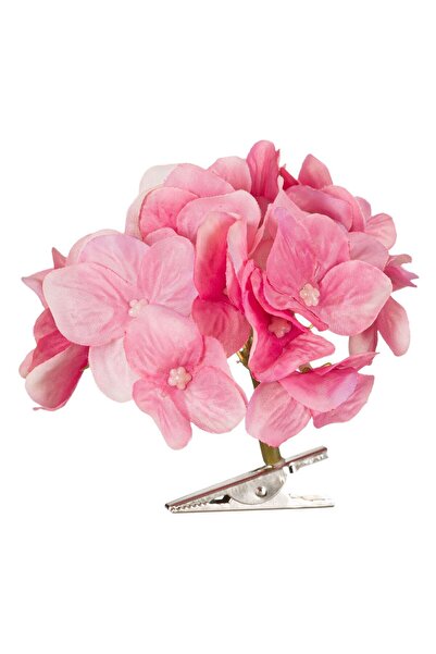 Zumzeria Hortensie roz artificială cu cleme 10cm