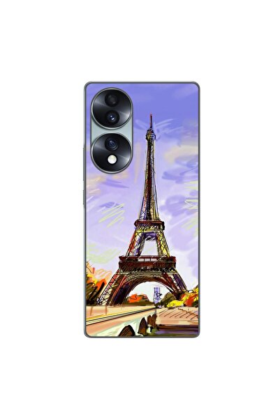 OEM Husa compatibila cu Honor 70 Silicon Gel Tpu Model Desen Turnul Eiffel