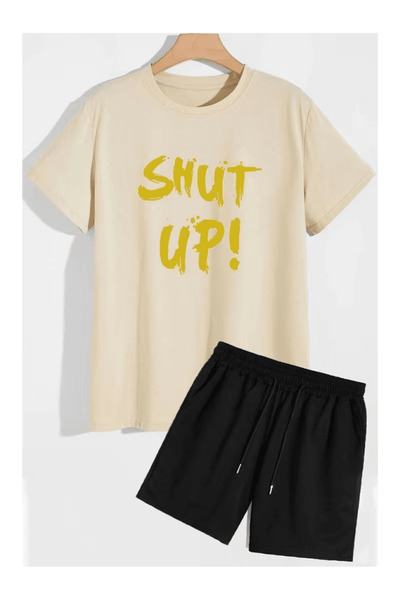 Eritqaa Shut Up! Written Shorts Set
