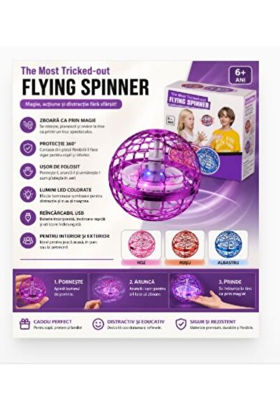 SimpluAcasa Flying Spinner PRO cu LED – Minge Zburătoare Reîncărcabilă pentru...