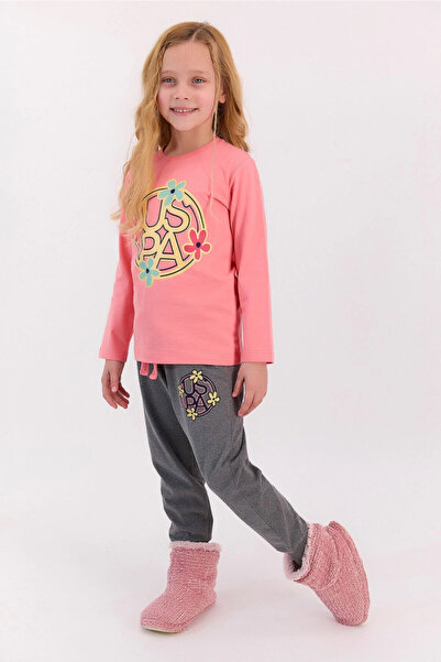 U.S. Polo Assn. Set de pijama pentru fetiță Coral