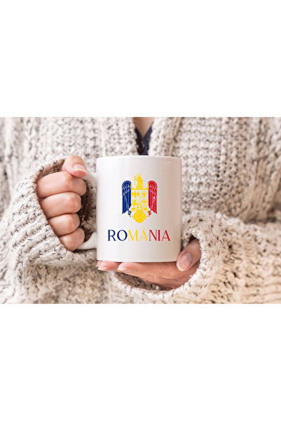 AYDESİGN Romania Printed White Porcelain Mug