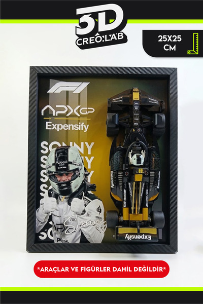 3Dcreo.lab Lego Formula 1 Speed Champions Uyumlu Pilot Baskılı Sanatsal Sergi...