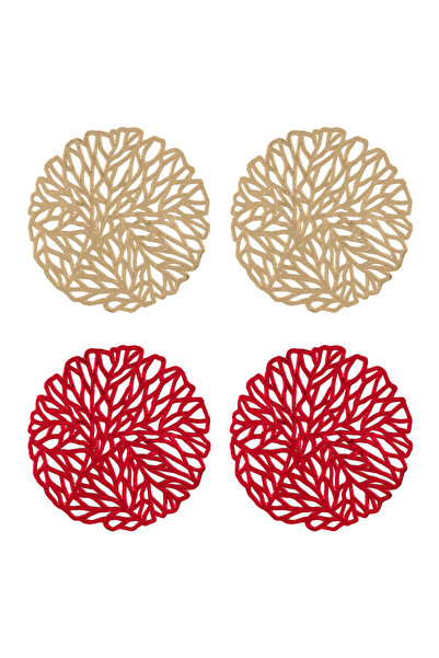Zumzeria Christmas Cup Holder Red Foil 10cm - 4pcs