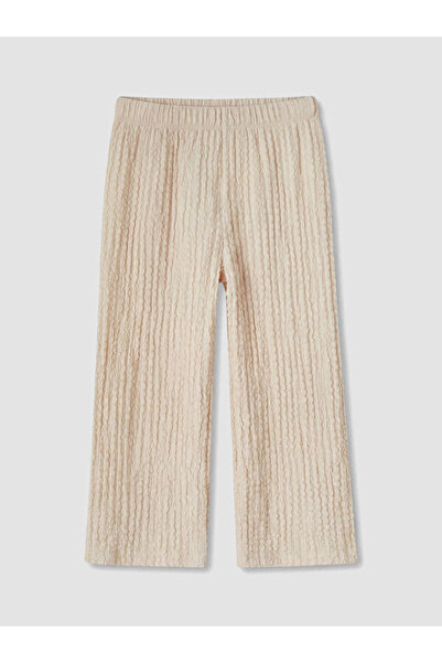 LC Waikiki Rmz Gi̇yi̇m Farkiyla Children's Pants with Waist Cord Do Textured Iz
