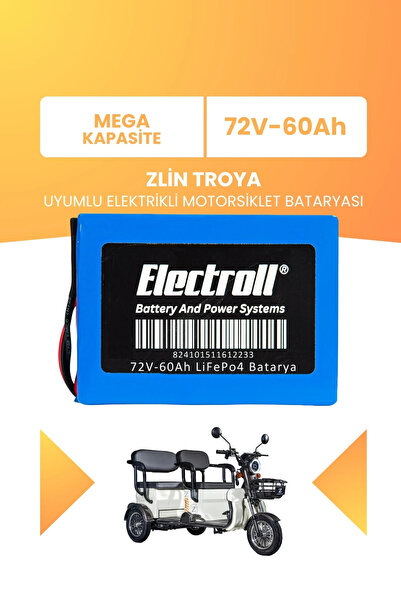 Zlin Troya Batarya (Mega Kapasite) LiFePO4 72V 60Ah Elektrikli Motosiklet Bataryası