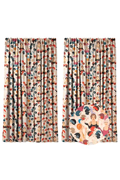 Kidizi Set of 2 curtains 180 x 240 cm, blackout 60%, modern print, My Fair La...