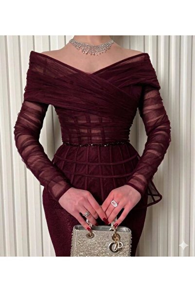mivora فستان سهرة برغندي