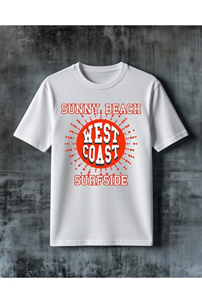 COMVİCHO Sunny Beach West Coast Printed Oversize T-Shirt