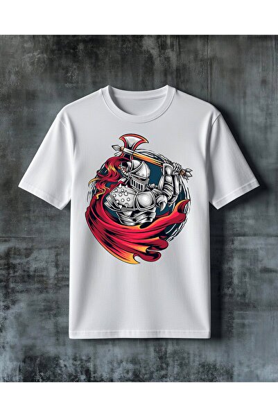 COMVİCHO Savasci Armor Red Printed Oversize T-Shirt
