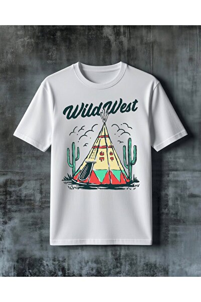 COMVİCHO Wild West Type Printed Oversize T-Shirt
