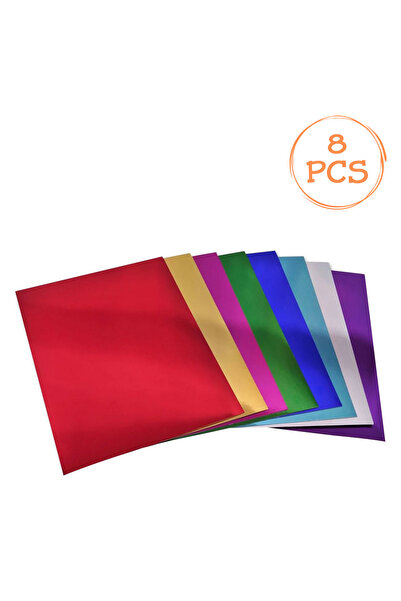 Zumzeria Set of Colored Metallic Paper for Creations 250gsm 35x25cm - 8pcs