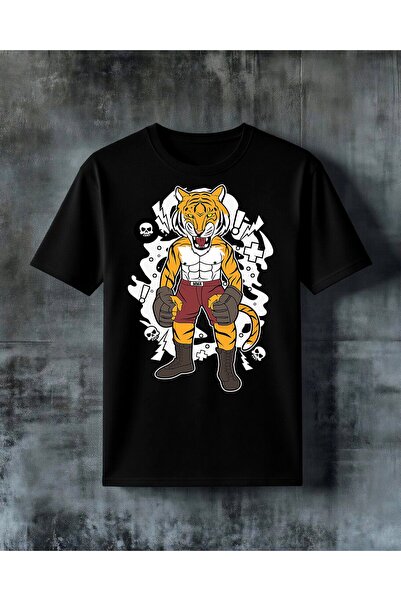 COMVİCHO Kaplan Mma Dovus Printed Oversize T-Shirt