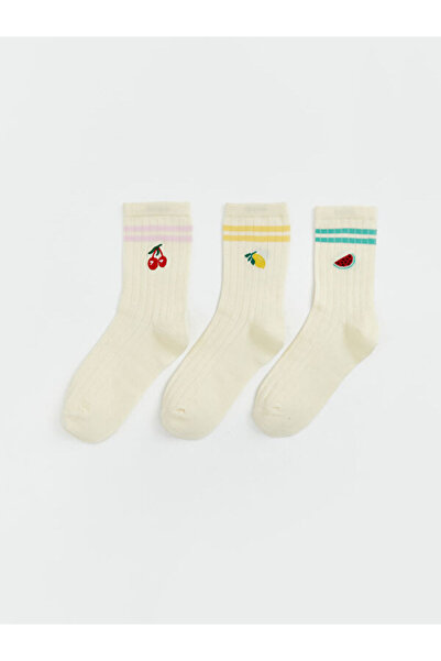 LC Waikiki Fruit Embroidered Women's Socks 3-Piece Set from Uzg Store for Sty...