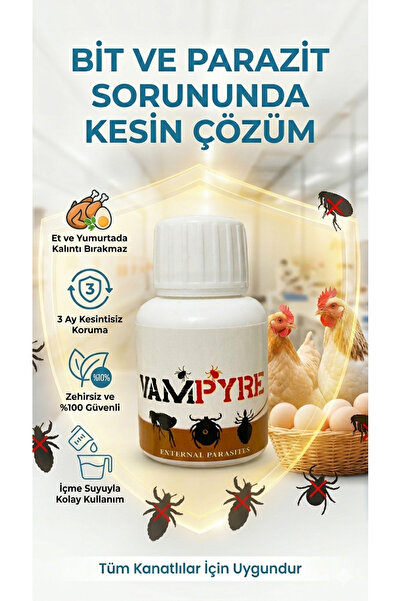 VERMX-TR DOĞAL HAYVAN SAĞLIĞI ÜRÜNLERİ Vampyre Bit Kırmızı Bit GeceBiti Pire Kene Kümes Tavuk Bıldırcın Keklik Güvercin 50ml